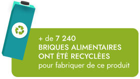 7240 briquettes alimentaires recyclées ont été utilisées pour fabriquer ce banc