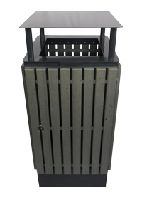 PolyAl by Guery litter bin for urban development_ PolyAl and painted steel furniture