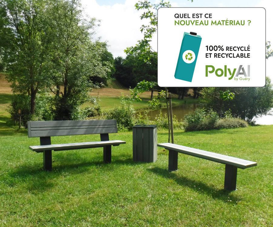 PolyalAl by Guéry : du mobilier urbain issu du recyclage de briques de lait